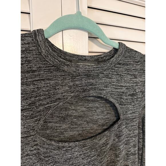 French Connection Charcoal Cutout Bodycon Maxi Dress – Long Sleeve, Size M - Picture 2 of 4